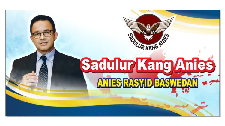 ANIES BASWEDAN DISAMBUT SPANDUK RELAWAN SADULUR KANG ANIES DI KUNINGAN