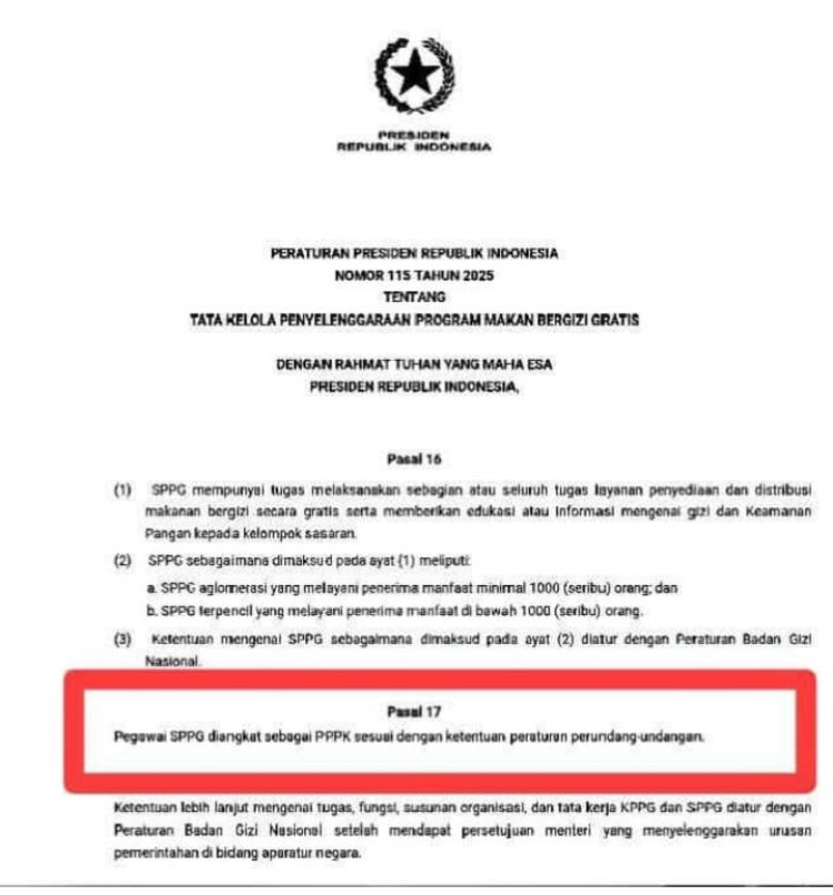 FPTHSI Soroti Ketimpangan Kebijakan PPPK antara Tenaga Honorer dan Program MBG