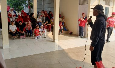 USAI GERAK JALAN SANTAI, YUNIAR MUSTOFA SAMPAIKAN KOMITMEN MENGABDI UNTUK RW 018 WISMA JAYA