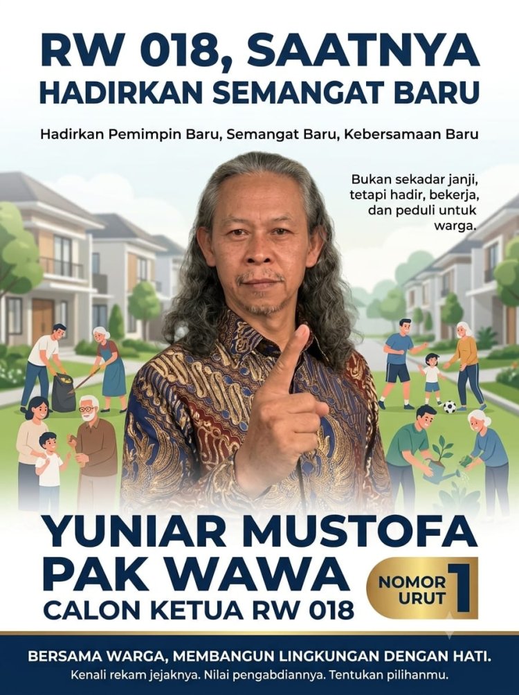YUNIAR MUSTOFA, PAK WAWA YANG SIAP MENGABDI UNTUK RW 018 WISMA JAYA